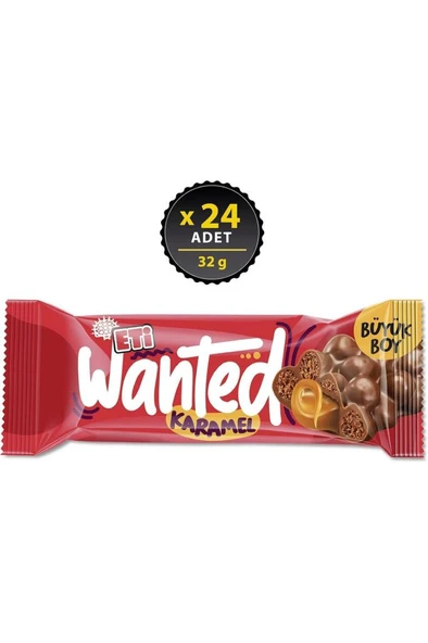 Wanted Buğday Gevrekli Karamelli Bar 32 g x 24 Adet ürün görseli