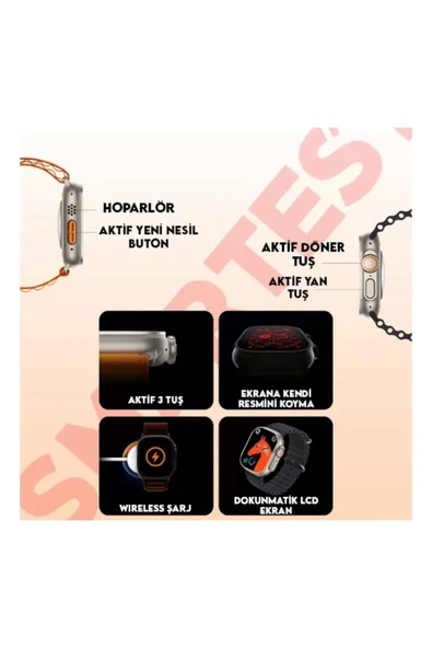 Teknojet Teknoloji İçin En İyi Adres Akıllı Saat T800 Ultra Bluetooth Arama Sıcaklık Ölçüm Sağlık İzleme - Resim 2