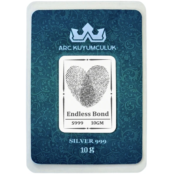 Hediyeye Özel 10 Gram Aşk Temalı 999 Ayar Gümüş ile Üretilmiş Gümüş Külçesi-710 ürün görseli