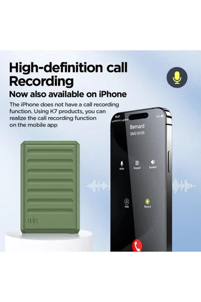 Tekn0jet iKos K7 Çift SIM 4G Adaptör - iPhone Uyumlu, Çağrı/SMS/WiFi Hotspot/Ses Kayıt - Resim 2