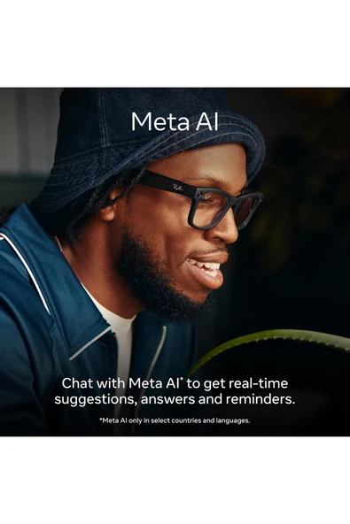 Braventa Collection Meta Wayfarer Akıllı Gözlük Parlak Siyah G15 Yeşil RW4006 - Resim 3