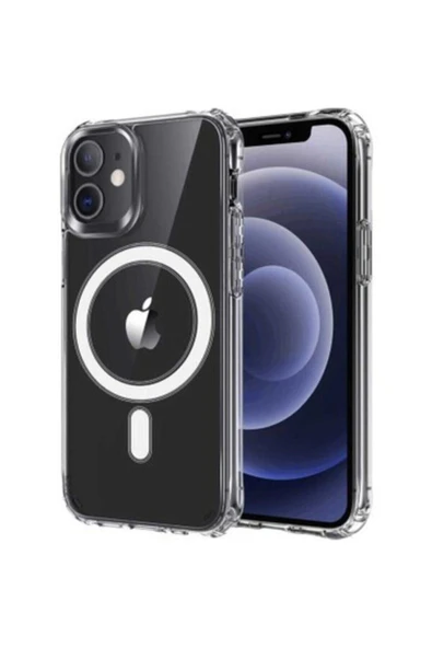 FIRO Iphone 12 Magesafe Şarj Özellikli Şeffaf Tam Korumalı Kılıf - Resim 3