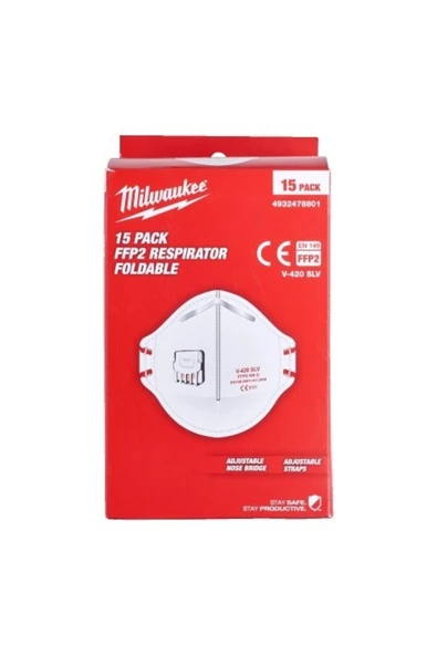 FPP2 VALFLİ KATLANABİLİR SOLUNUM MAKSESİ 15'li - Resim 2