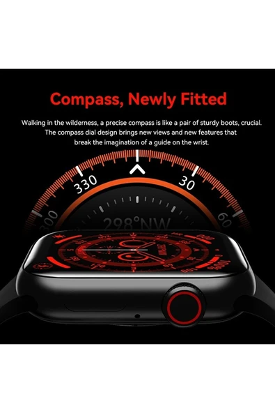 Teknojet Teknoloji İçin En İyi Adres Hk9 Pro Max 2.02 Uyumlu Amoled Ekran Akıllı Saat 3 Kordon Kiliteme - Resim 3