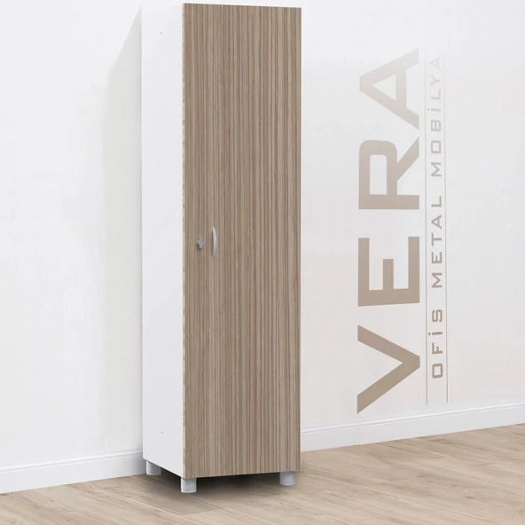 Tek Kapılı Metal Gövdeli Ahşap Kapaklı Soyunma Dolabı – Vestiyer Portmanto Askılık – Askılıklı ve Raflı ürün görseli