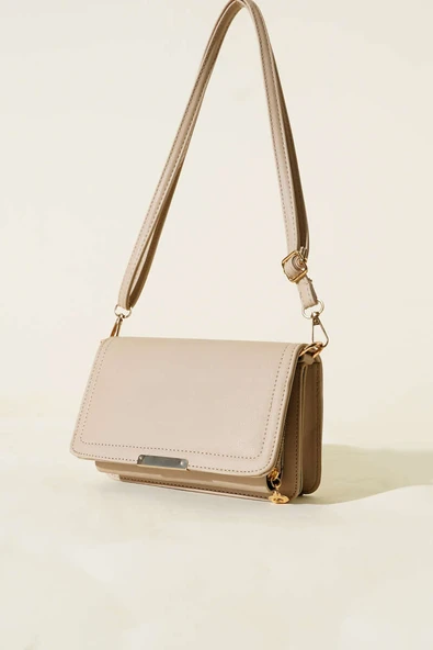 Cüzdan Detaylı Çanta Bej ürün görseli 1