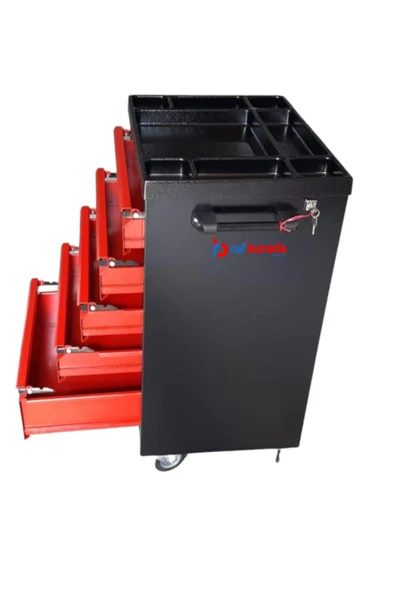 RafBurada 5 Çekmeceli Alet Dolabı İçi Boş Atölye Usta Set Takım Arabası - Resim 2