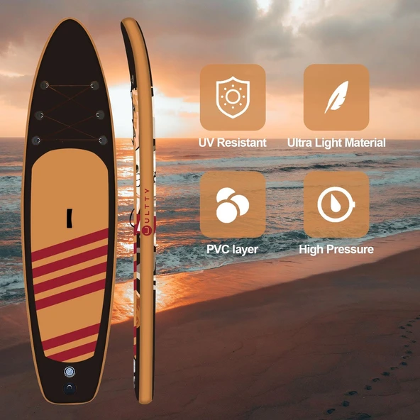 ULTTY Sup Paddle Board Seti (Şişme Paddle Board + Kürek + Pompa) Sup Board/Stand Up Paddle 320-81-15 - Resim 3