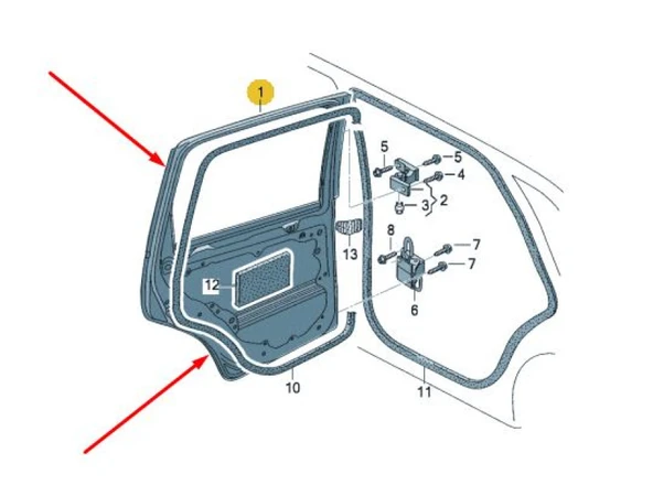 Vag Arka Kapı Sag Polo 06>10 - Yrj Yrj17-Pol08-202r ürün görseli