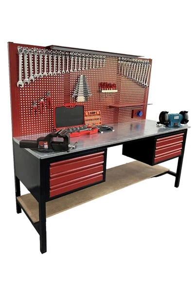 STAXX POWER 2 Mt 6 Çekmeceli Dayanıklı Takım Dolabı İçi Dolu Tam Donanımlı Takım Tezgahı 320 Parça Full - Resim 2