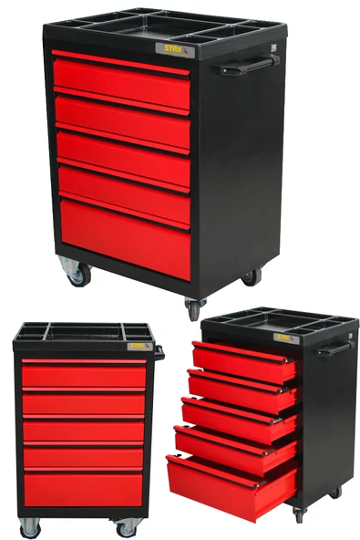 STAXX POWER PROFESYONEL XL SERİ 5 Çekmeceli Alet Dolabı İçi Boş Atölye Usta Set Takım Arabası - Resim 4