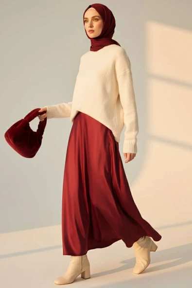 Bisiklet Yaka Yumoş Triko Kazak Ekru - Resim 2