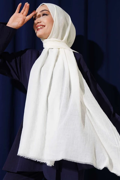 Aya Serisi İnce Pamuk Şal Ekru -32 ürün görseli 1
