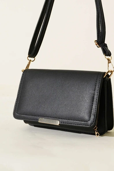 Cüzdan Detaylı Çanta Siyah - Resim 3