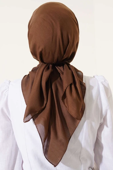 Basic Eşarp Kahve -55 - Resim 3