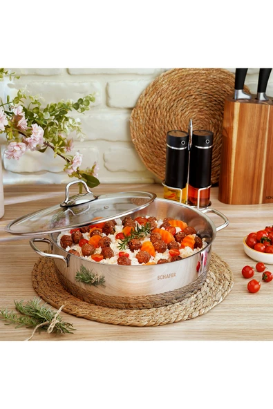 Schafer Held Çelik Basık Tencere 30 Cm İnox ürün görseli
