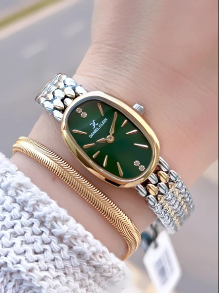 Daniel Klein Oval Kasa Vintage Özel Seri 2 Yıl Garantili 3 Atm Kadın Kol Saati+Bileklik BD.14130.7 ürün görseli