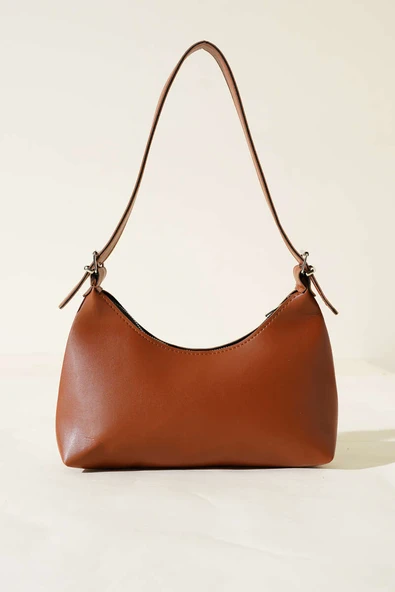 Kemer Askılı Baget Çanta Taba - Resim 2