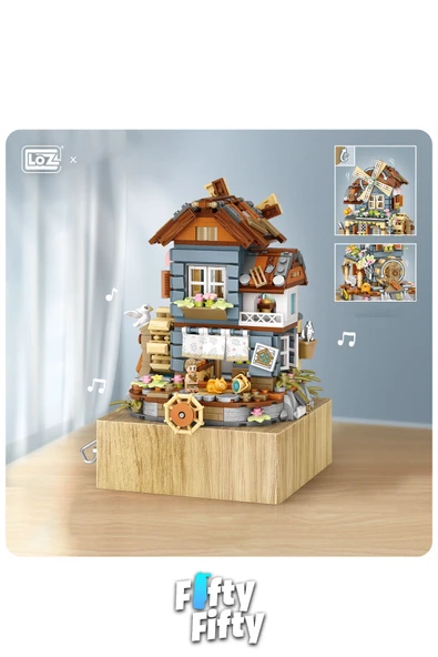 LOZ Müzik Kutulu Ev -LZ1239 (799 Parça) Oyuncak Yapım Seti - Resim 4