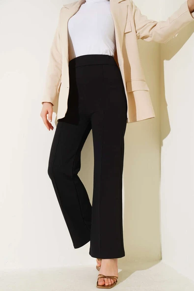 Beli Lastikli Çımalı Pantolon Siyah - Resim 2