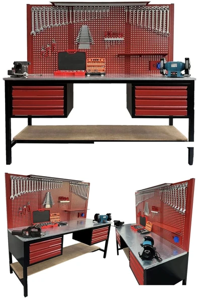 STAXX POWER 2 Mt 6 Çekmeceli Dayanıklı Takım Dolabı İçi Dolu Tam Donanımlı Takım Tezgahı 320 Parça Full ürün görseli