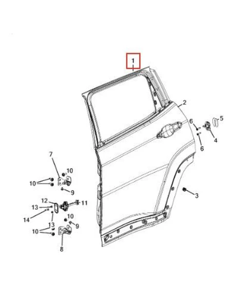 Jeep Arka Kapı Sag Compass 17> - Yrj Yrj14-Cps17-202r ürün görseli 1