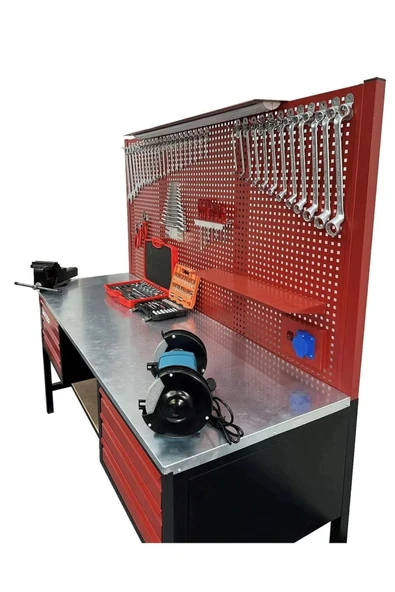 STAXX POWER 2 Mt 6 Çekmeceli Dayanıklı Takım Dolabı İçi Dolu Tam Donanımlı Takım Tezgahı 320 Parça Full - Resim 3