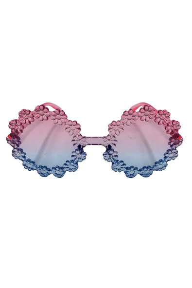 Parti Gözlük Mika Çiçekli Model Mavi Pembe ürün görseli
