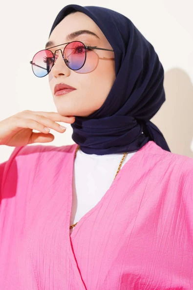 Basic Eşarp Koyu Lacivert - Resim 2