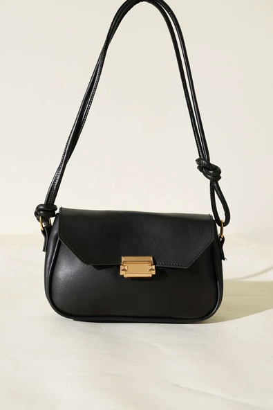 Mıknatıs Kapaklı Çift Saplı Çanta Siyah - Resim 2