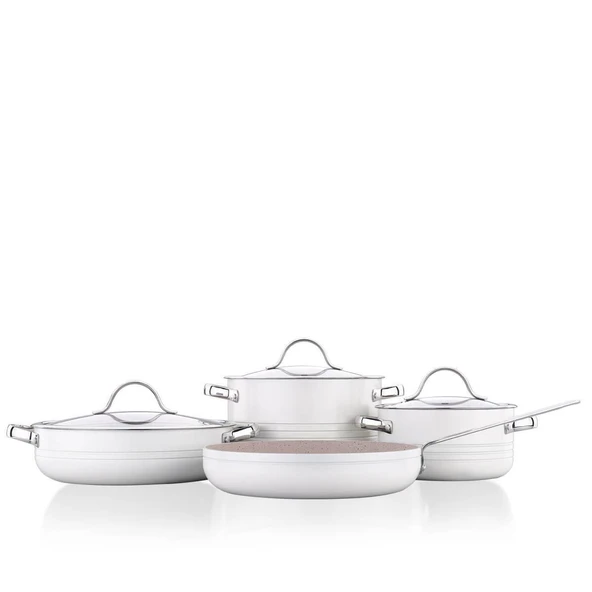 Korkmaz A2619-2 Linea 7 Prç. Tencere Seti Vanilla ürün görseli