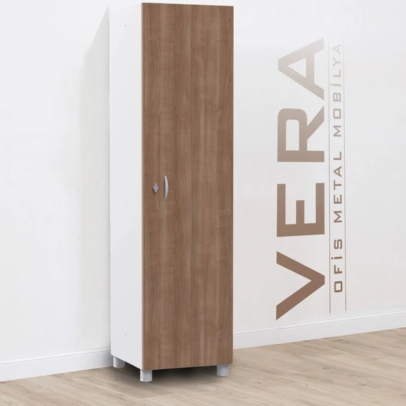 Tek Kapılı Metal Gövdeli Ahşap Kapaklı Soyunma Dolabı – Vestiyer Portmanto Askılık – Askılıklı ve Raflı ürün görseli