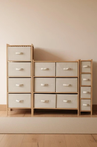 Digithome Bambu Slim 4 Çekmeceli Dolap Organizer Çok Amaçlı Düzenleyici Şifonyer DB-0048 - Resim 6