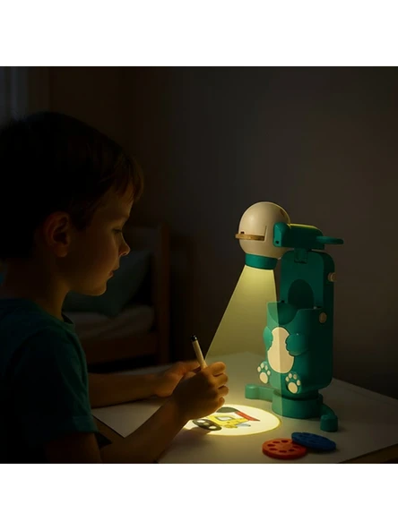 Eğitici Projeksiyonlu Çizim Oyuncağı – 6 Slayt Diskli Işıklı Çizim Projektörü ürün görseli