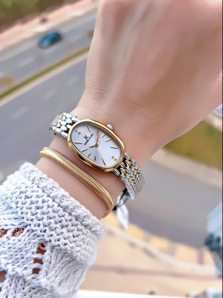 Daniel Klein Oval Kasa Vintage Özel Seri 2 Yıl Garantili 3 Atm Kadın Kol Saati+Bileklik BD.14130.4 - Resim 2