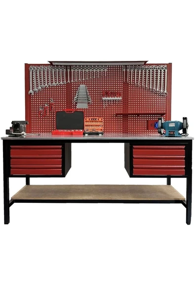 STAXX POWER 2 Mt 6 Çekmeceli Dayanıklı Takım Dolabı İçi Dolu Tam Donanımlı Takım Tezgahı 320 Parça Full - Resim 4