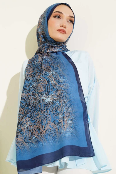 Lacivert Serisi Desenli Şal Asorti 3 ürün görseli 1
