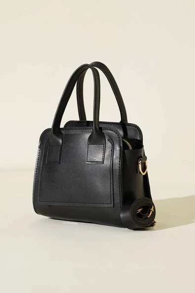 Fermuarlı Kare Çanta Siyah ürün görseli 1