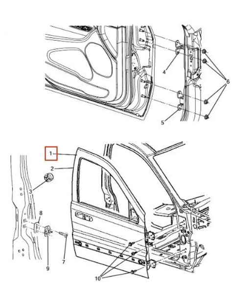 Jeep Kapı On Sol Grand Cherokee 11> - Yrj Yrj14-Gcrk11-201l ürün görseli 1