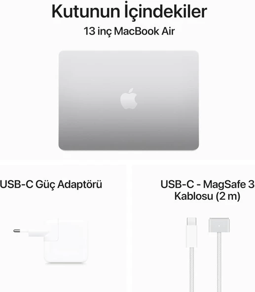 MacBook Air M3 16 GB 256 GB SSD 13.6" MC8H4TU/A Gümüş Outlet (Açıklamayı Okuyunuz) - Resim 3