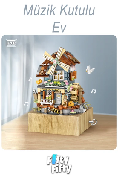 LOZ Müzik Kutulu Ev -LZ1239 (799 Parça) Oyuncak Yapım Seti - Resim 3