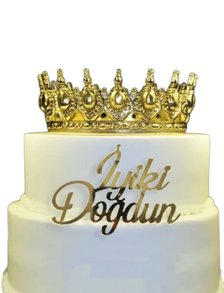 Pasta Önü Plexi İyi Ki Doğdun 10x7 Cm Altın ürün görseli