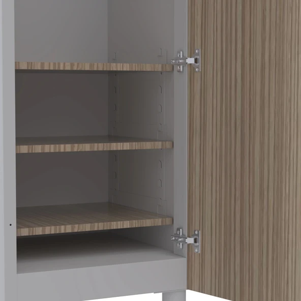 Tek Kapılı Metal Gövdeli Ahşap Kapaklı Soyunma Dolabı – Vestiyer Portmanto Askılık – Askılıklı ve Raflı - Resim 6