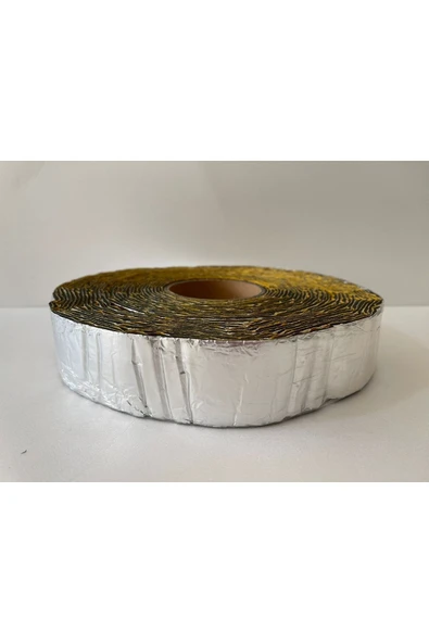 Alüminyum Kaplı 3mm Kauçuk Sünger Bant Isı Ses Titreşim Kesici Bant 50mmx10mt ürün görseli