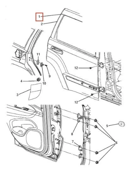 Jeep Arka Kapı Sag Cherokee 16> - Yrj Yrj14-Crk16-202r ürün görseli