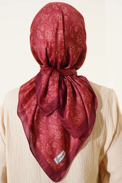 Mini Çiçekli Soft Eşarp Kiremit - Resim 3