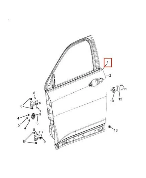 Jeep Kapı On Sag Compass 17> - Yrj Yrj14-Cps17-201r ürün görseli