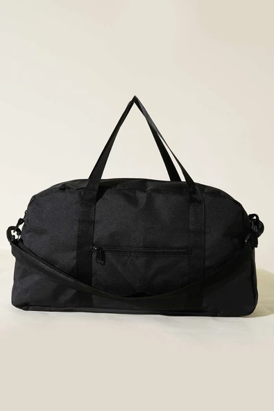 Ayarlanabilir Saplı Fermuarlı Spor Çanta Siyah - Resim 2