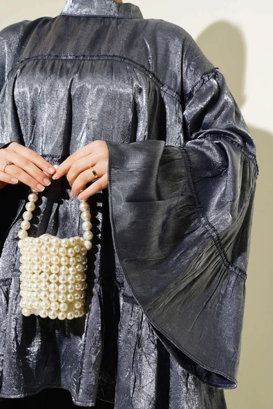 Parlak Kat Kat Tunik Gri - Resim 4