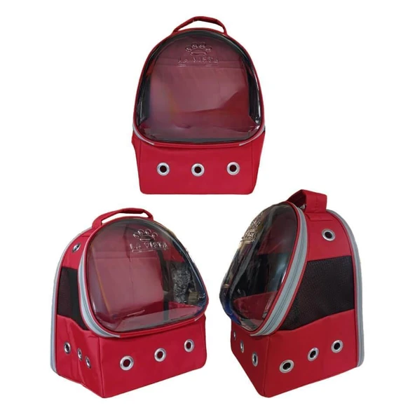La Vista Dalton FİX Kedi, Küçük Köpek Taşıma Çantası Kırmızı 30-25-45cm - Resim 2